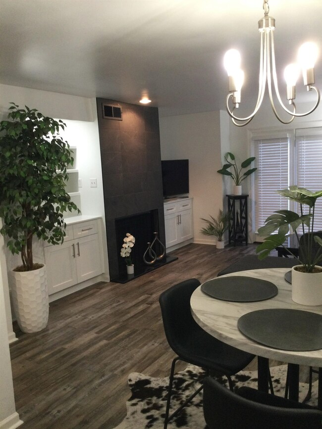 Combination dining area next to the living room