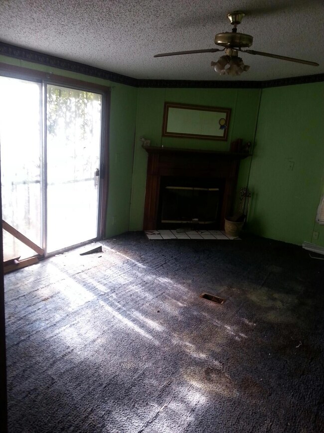 living area with fireplace