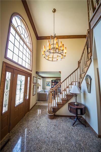 Grand two story entry.