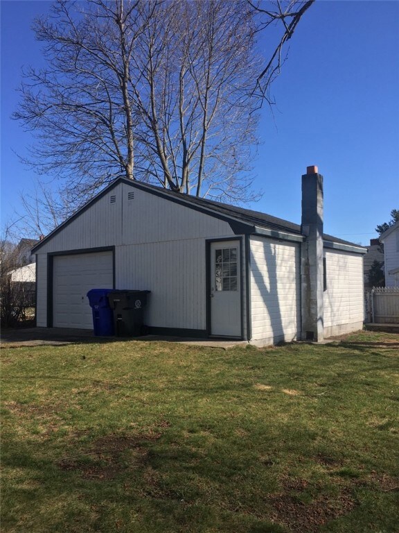 Detached garage with new roof