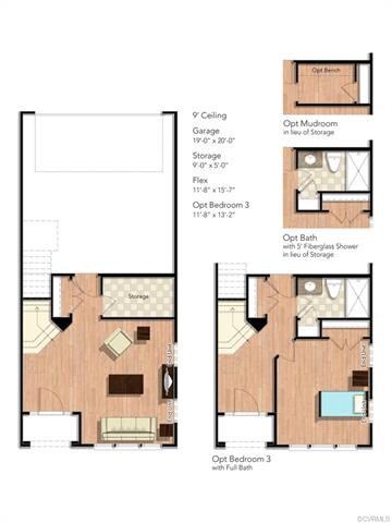 First Floor Layout - home has the opt Bath in lieu