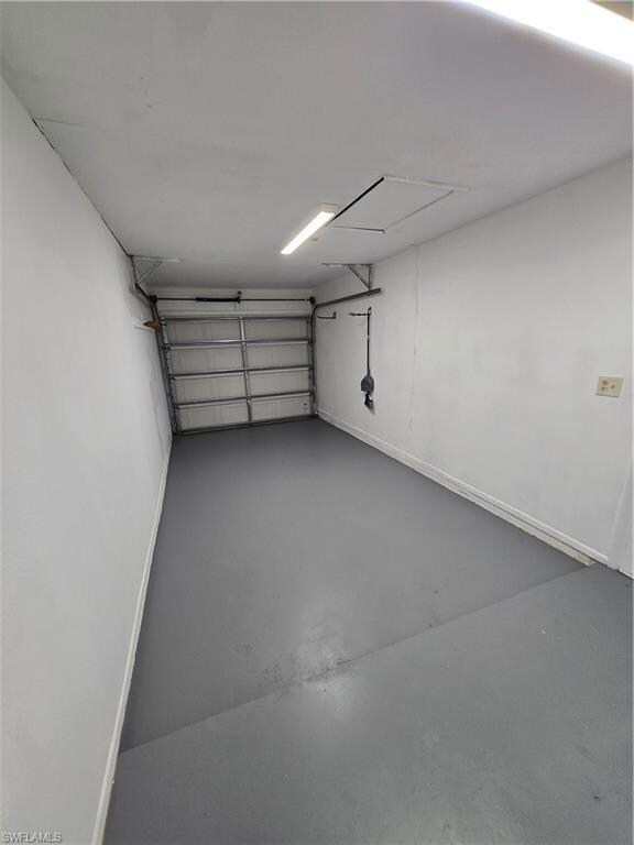 Garage with baseboards