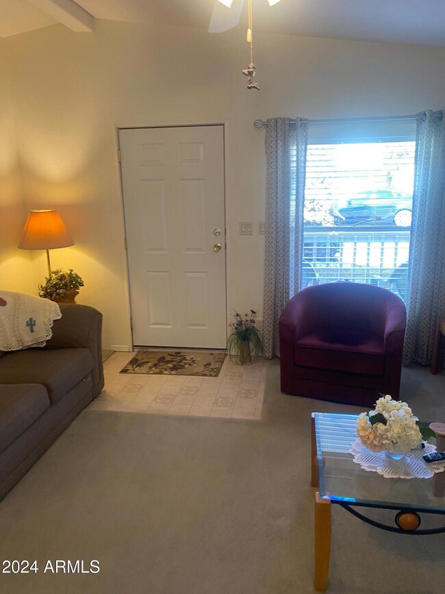 Living room area and front door