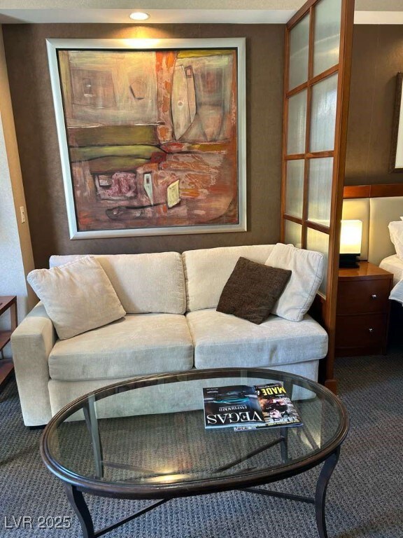 View of carpeted living room