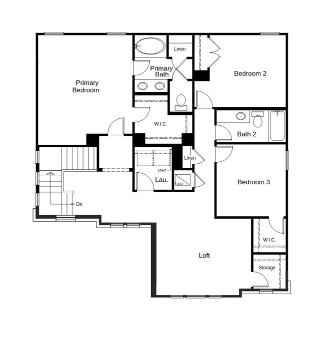 This floor plan features 3 bedrooms, 2 full baths,