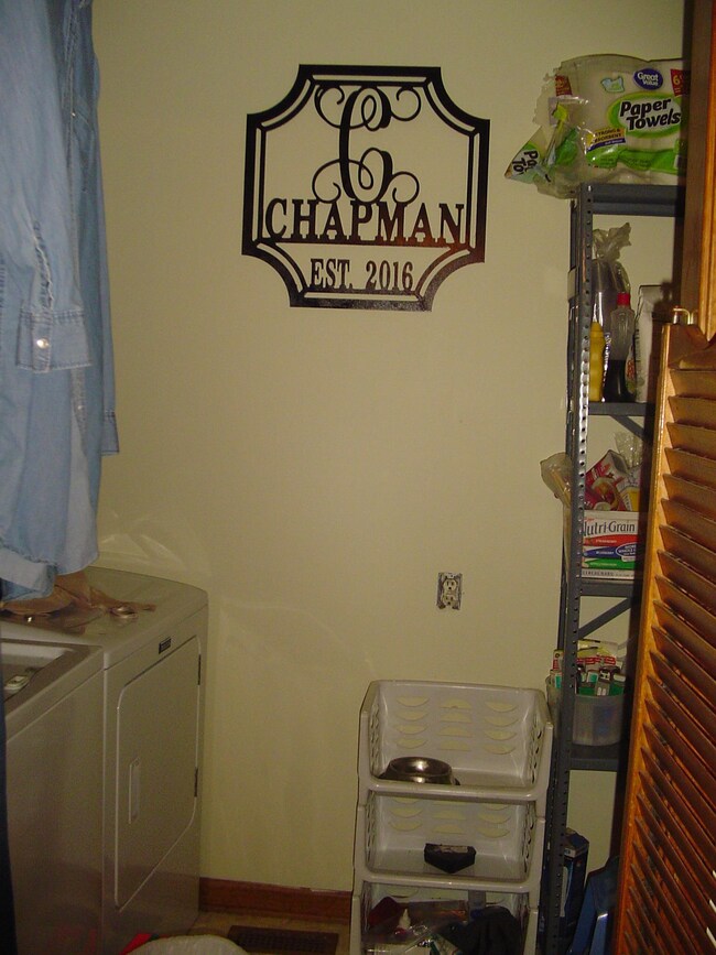 Pantry/laundry room off kitchen is convenient