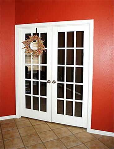 Study with beautiful French doors