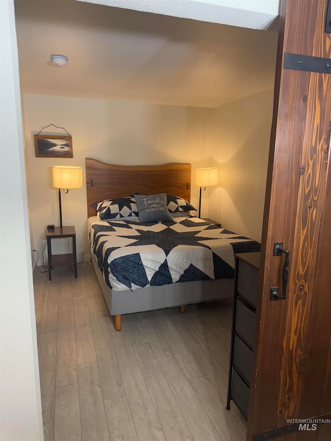 Bedroom featuring light wood finished floors