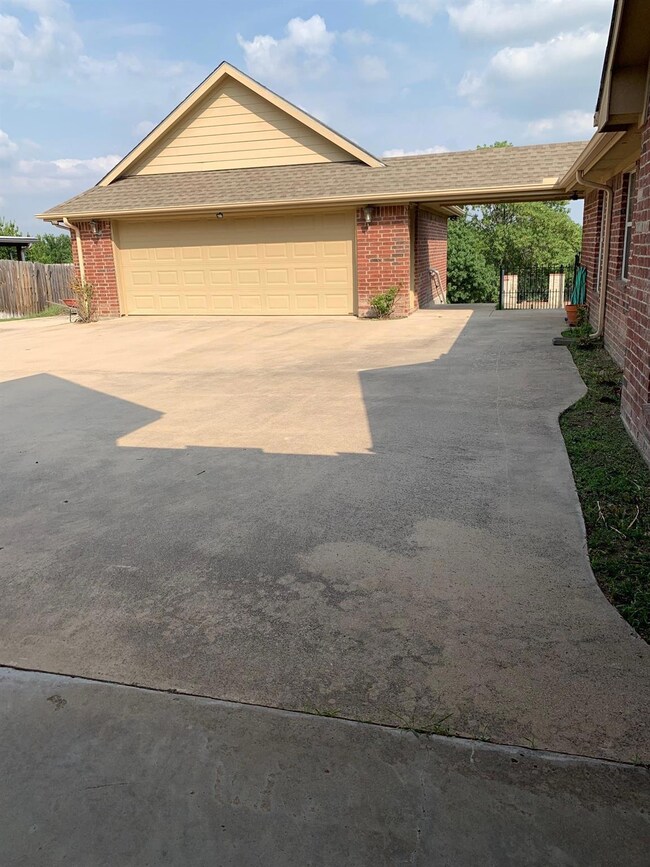 Large area for basketball or ride your bikes or play games.