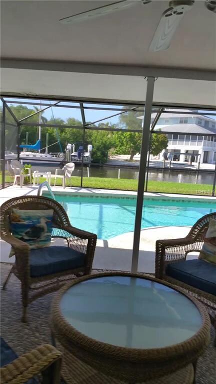 Canal-front Patio and Swimming Pool
