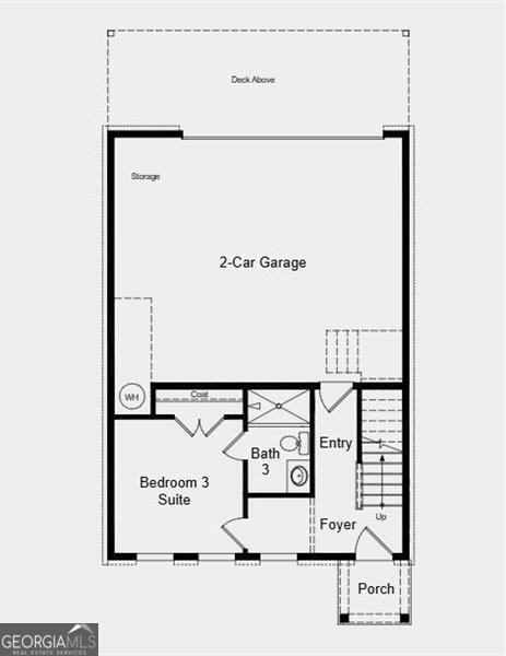 Lower Level Floor Plan - Additional highlights added: laminate tread stairs and open rail on first floor