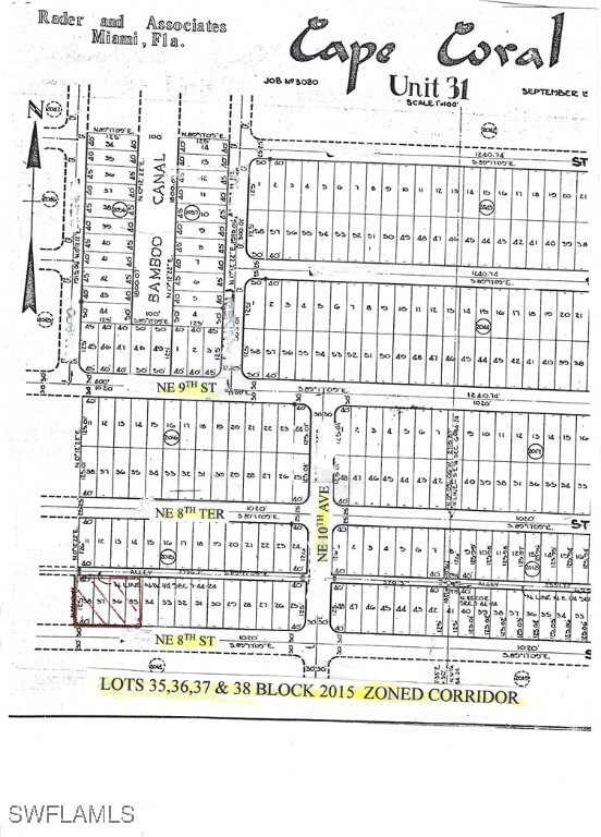 CAPE CORAL PLAT OF LOTS 35, 36, 37 & 38.  20,000 S