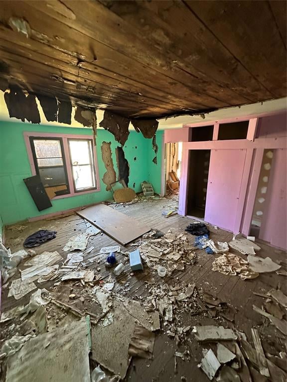 Miscellaneous room with wood ceiling