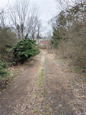 Looking down the roadway leading to the bulk of th
