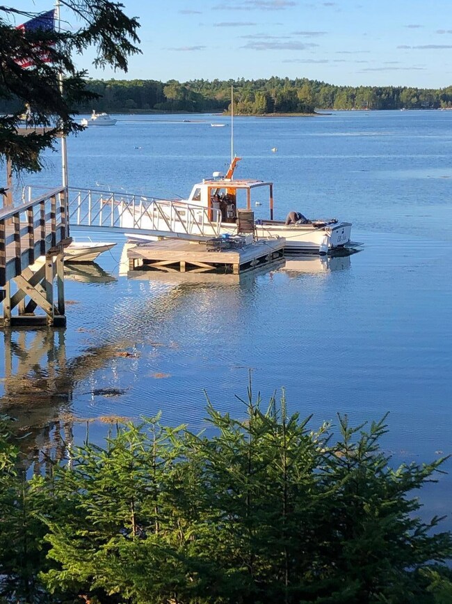 boat on dock from land