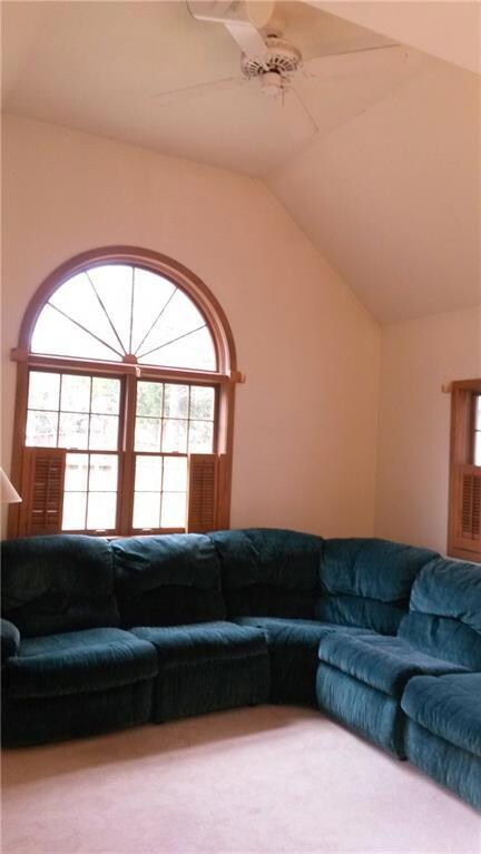 Vaulted ceilings in family room