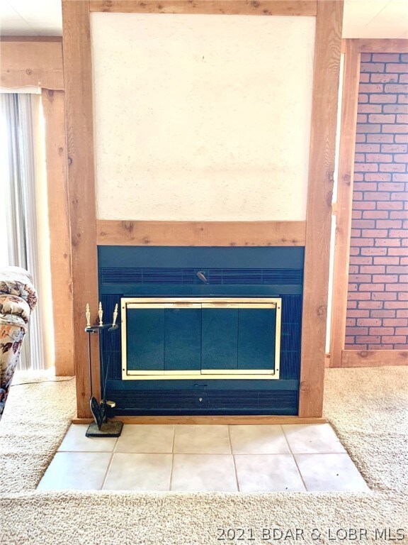 Wood burning fireplace