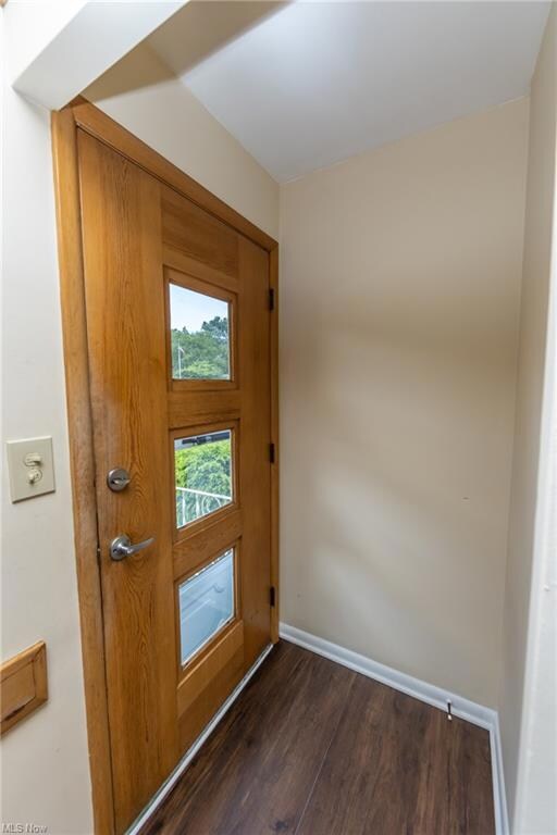Foyer has waterproof vinyl plank flooring.