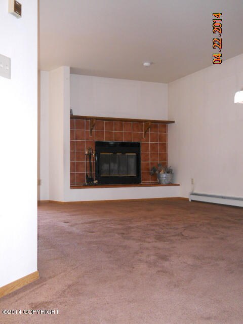 living and fireplace
