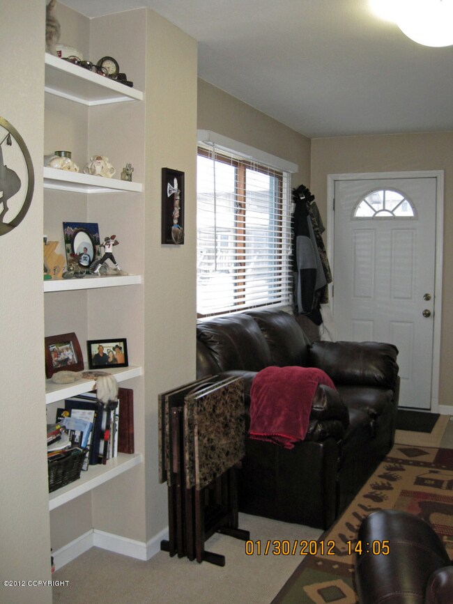 Built in bookshelf in living room