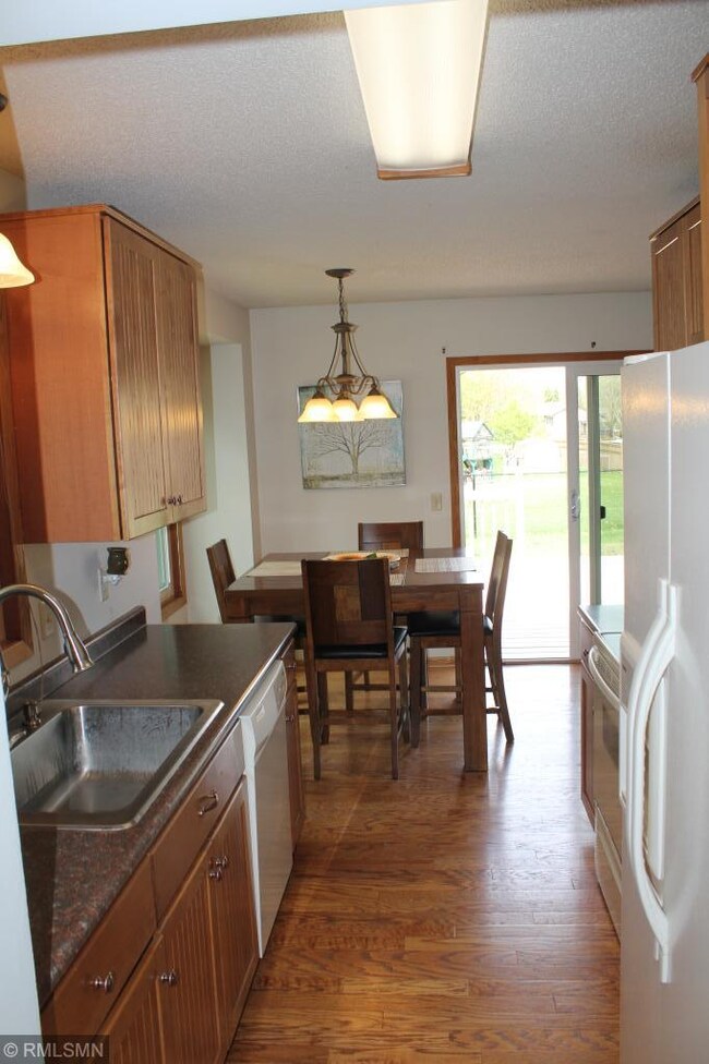 The dining area opens to a large deck.