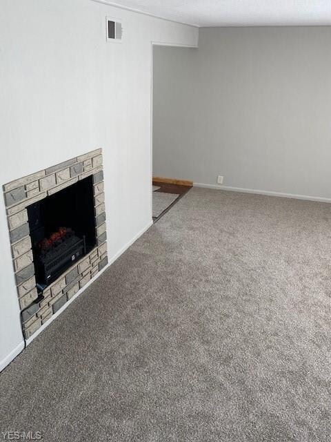 Living room with the electric fireplace.  Original