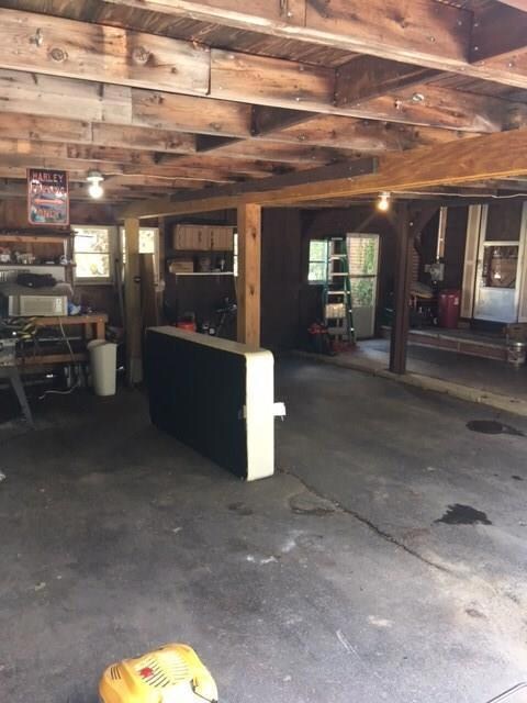 Inside of the 2 bay carport with...
