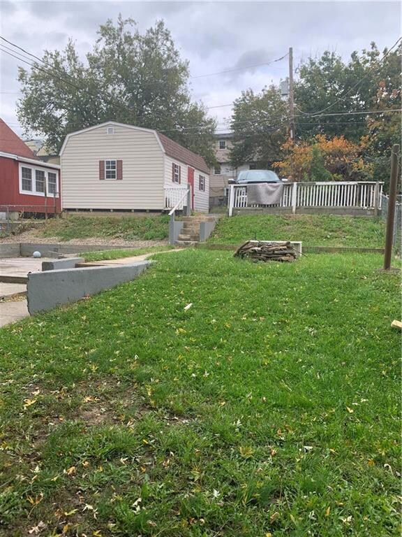Rear yard looking toward the garage