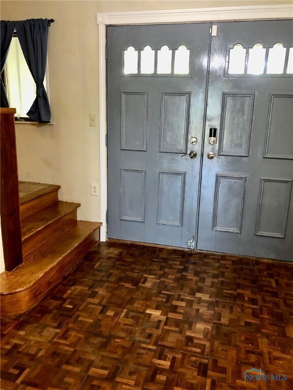 Front Door Entry - View 1 with parquet hardwood fl