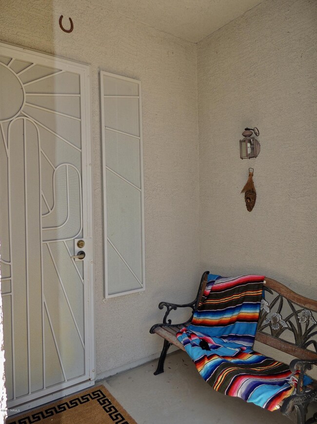 A privacy door at the front door