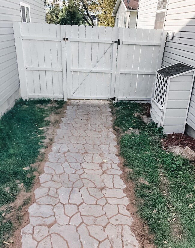 fenced yard