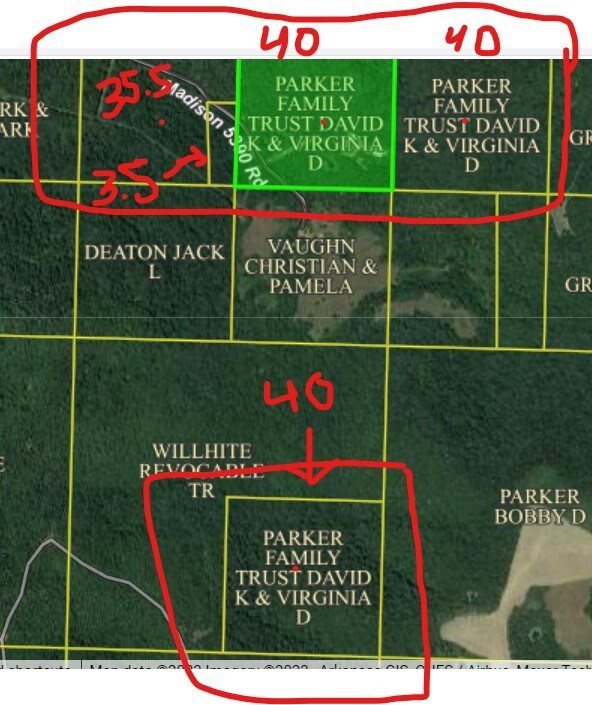 Property is the south 40 on map above, other prope