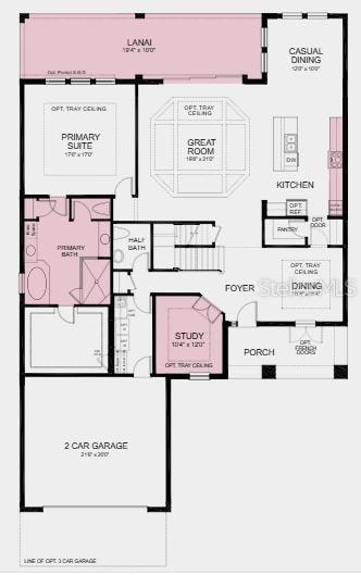 Structural options added Include: Gourmet Kitchen, Extended Lanai, Pocket Sliding Glass Door, Deluxe Primary Bath, and Study.