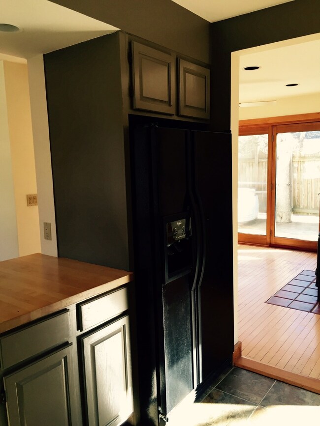 Kitchen into living area