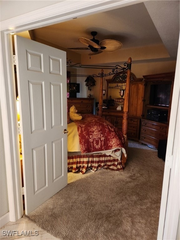 Bedroom with carpet floors