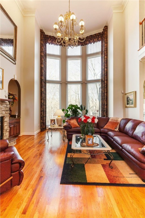 Living Room has 20' Ceilings