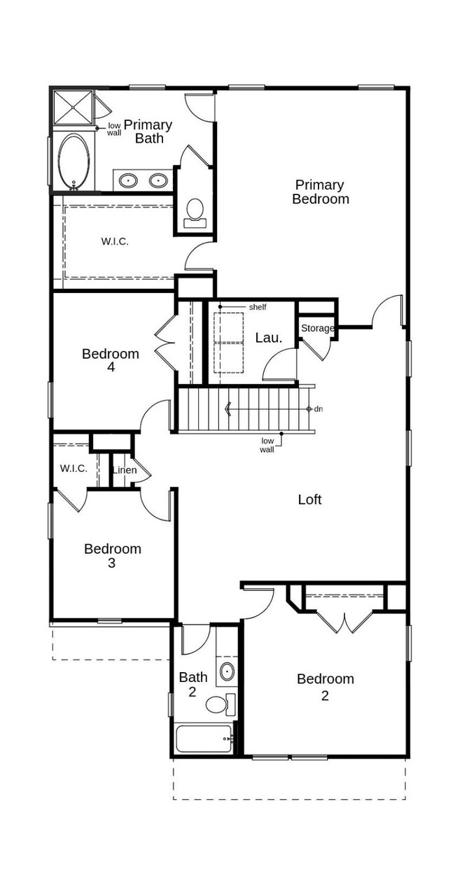 This floor plan features 4 bedrooms, 2 full baths,