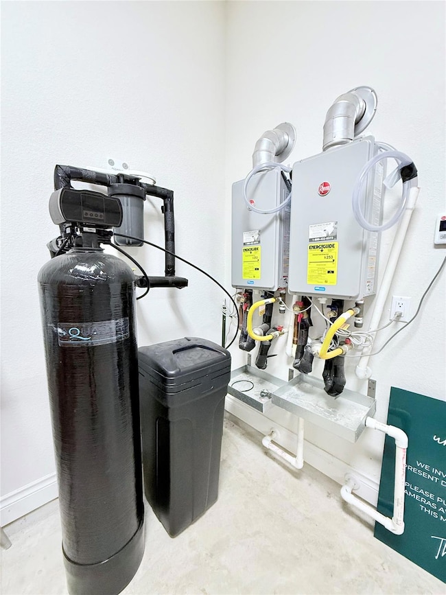 Utilities with tankless water heater