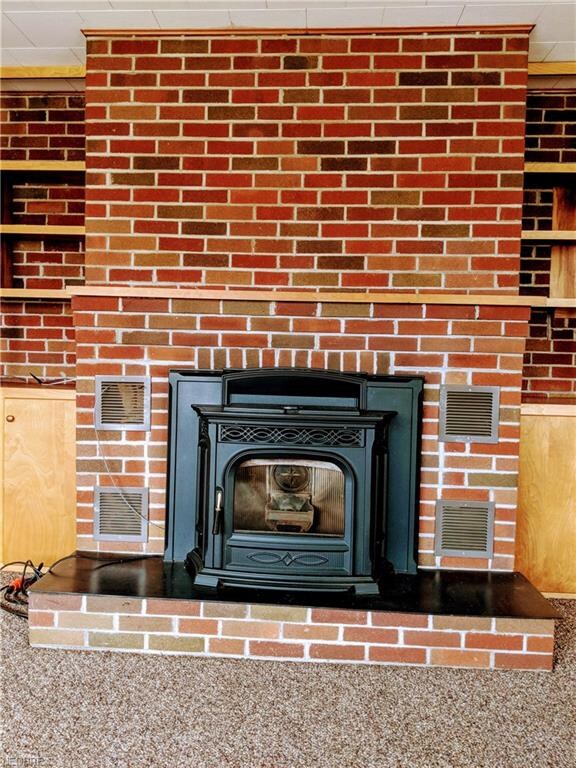 Pellet stove in great room.