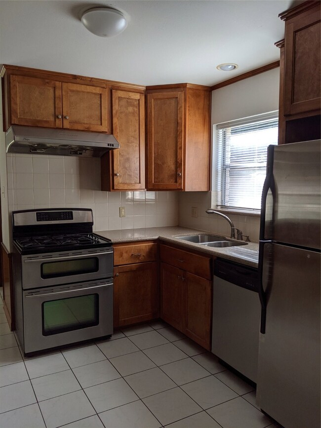 Updated kitchen with stainless steel appliances