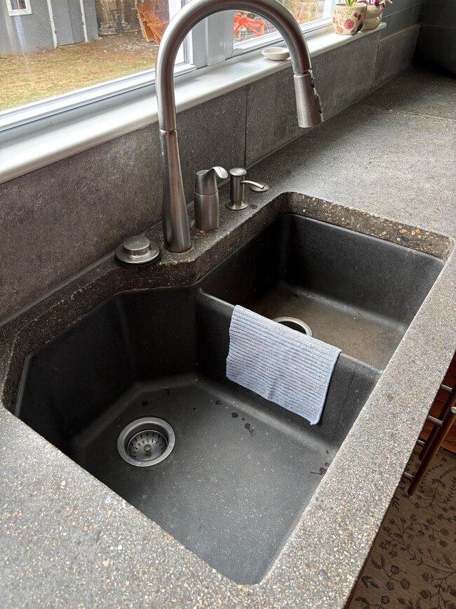 custom concrete counters, with undermount sink