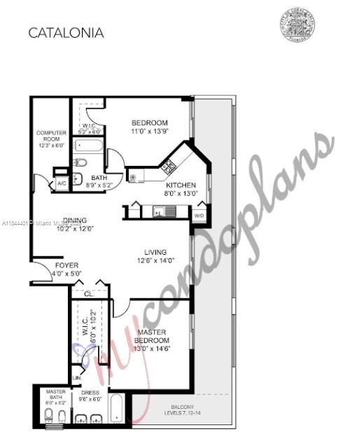 1,296 SF Living Area, 188.5 SF Primary Bedroom