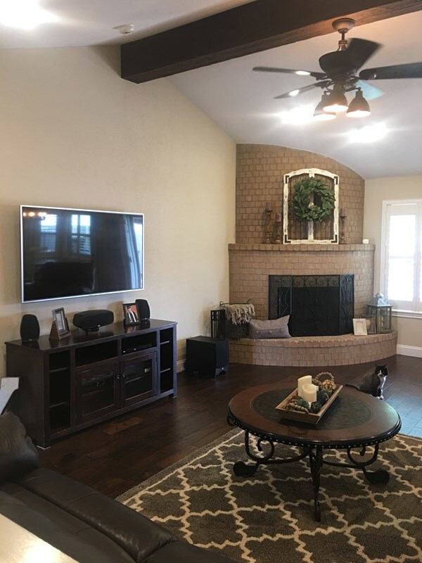 New hardwood floors/new beam