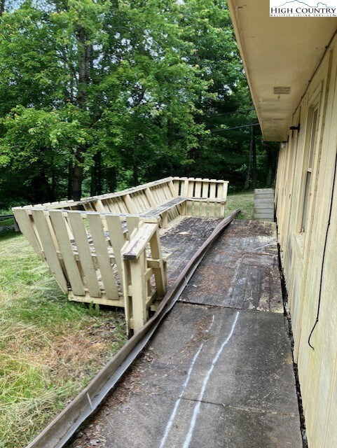 front walk way to deck gutter was taken down to re