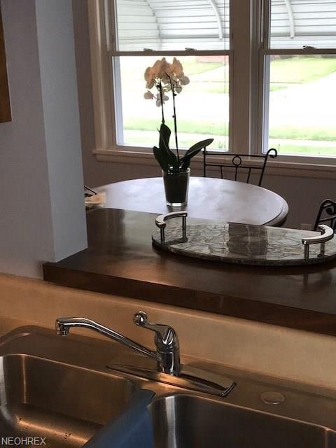 View from kitchen to dining area.
