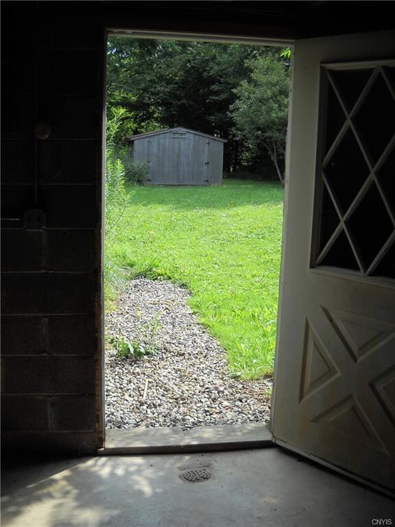 Basement walkout to shed