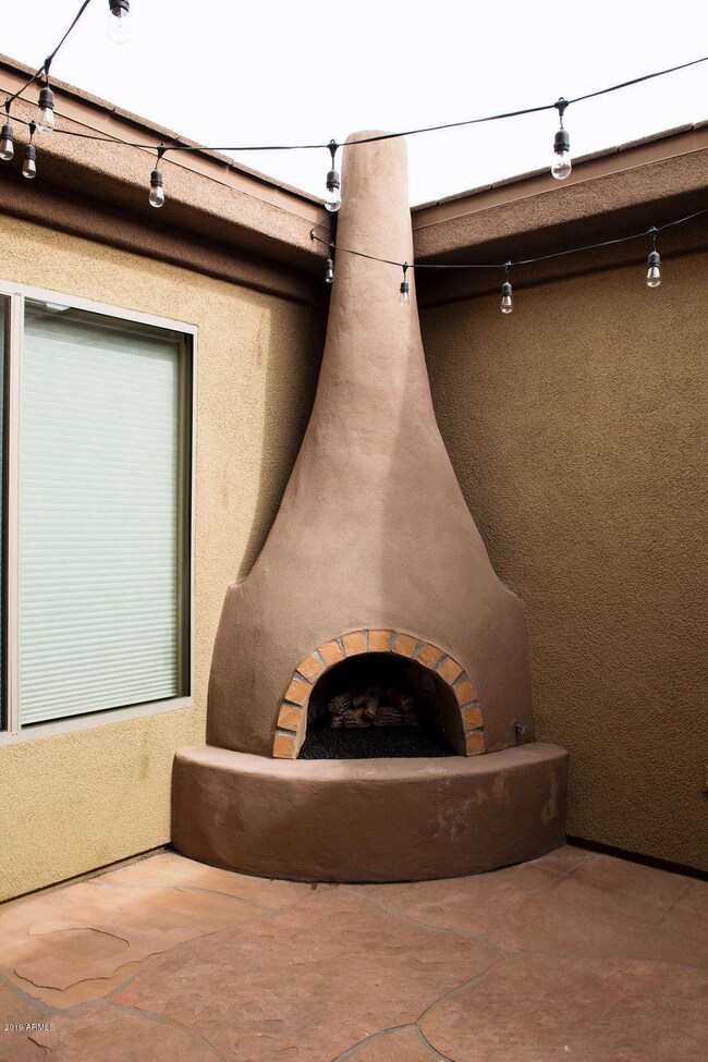 Courtyard fireplace