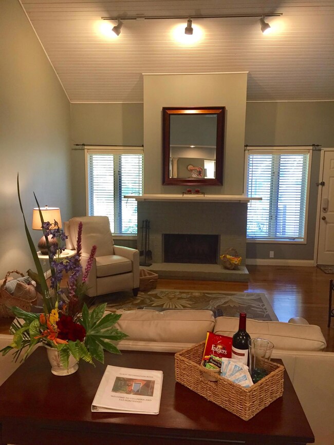 Living Room with wood burning FP