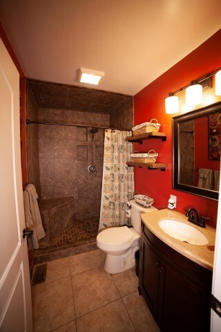 Recently updated walk in shower and vanity.