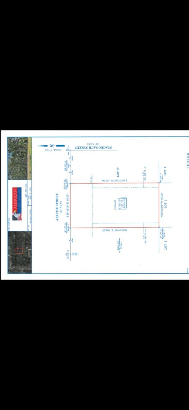 The lot has a survey with measurements. It shows d